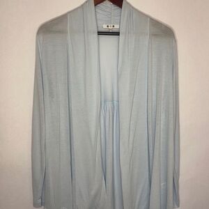 NWOT Three Dots Open Front Lightweight Tencel Sky Blue Cardigan size Small NEW